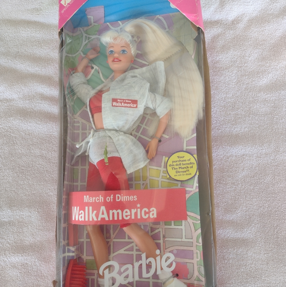 VINTAGE 1997 MARCH OF DIMES WALK AMERICA BARBIE DOLL